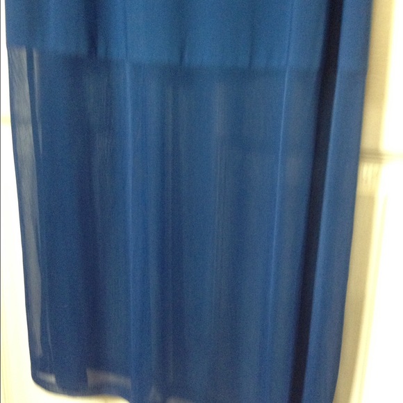 Beautiful Navy Blue Maxi Sleeveless Dress Med. - Picture 3 of 4