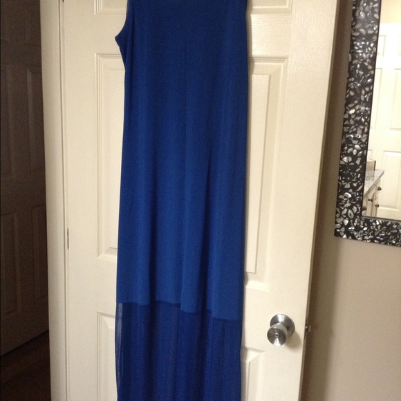 Beautiful Navy Blue Maxi Sleeveless Dress Med. - Picture 4 of 4