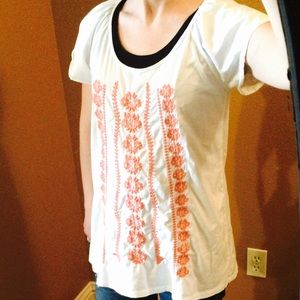 Embroidered Peasant Tee Garnet Hill