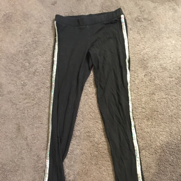 Victoria's Secret pink leggings silver sparkles