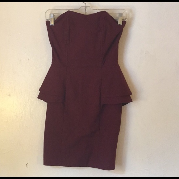 Burgundy strapless formal/cocktail dress - Picture 1 of 4