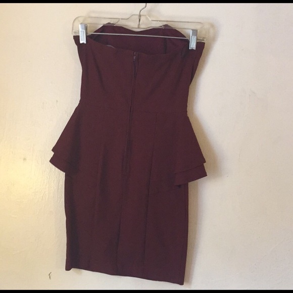 Burgundy strapless formal/cocktail dress - Picture 2 of 4