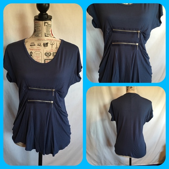 Zipper Embellished Top