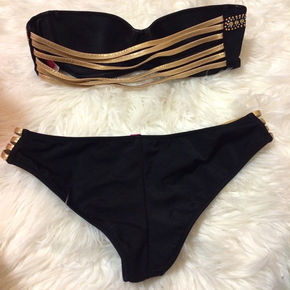 SOLD VS jeweled & strappy bikini set - Picture 2 of 2