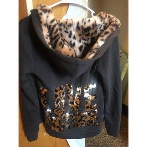 juicy couture zip up fur hoodie small