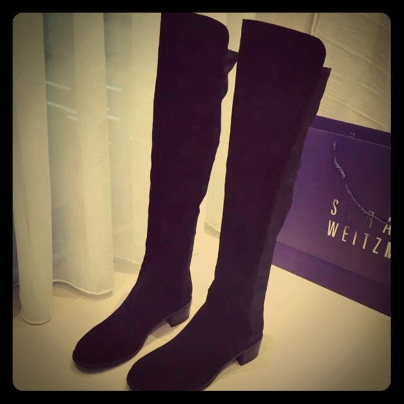 Black suede boots