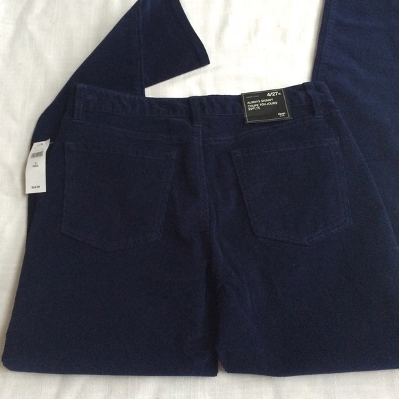 NWT Gap Skinny Navy Corduroy Pants - Picture 2 of 4