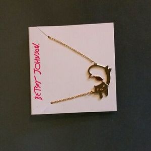 Betsey Johnson Cat and Fish Necklace