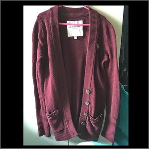 Cozy crimson long cardigan (Abercrombie)