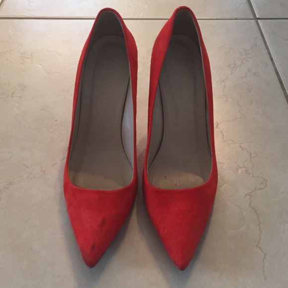 Jcrew Orange Colette Suede D'orsay Pump