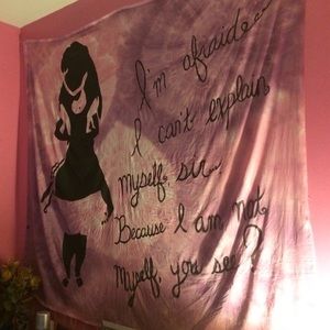 hand made tie dye Alice & Wonderland tapestry