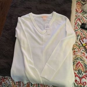 White V-Neck Sweater (So soft, never worn)