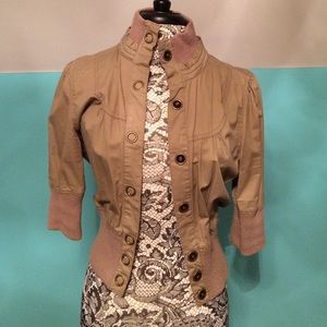 Tan cropped bomber jacket