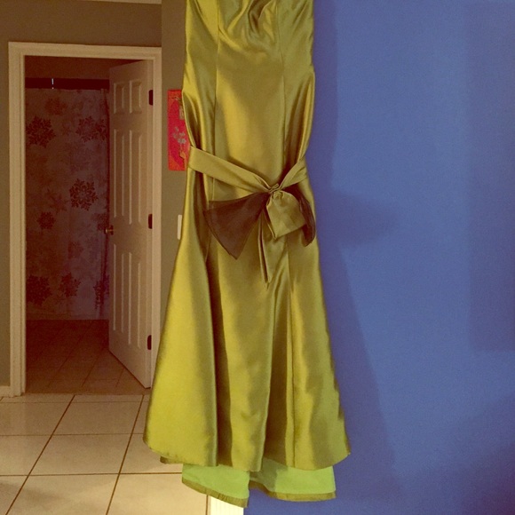 Olive green bridesmaid dress