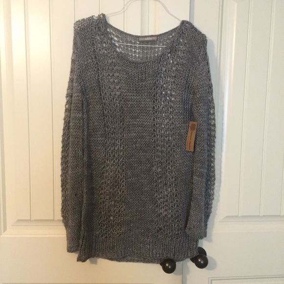 Long Grey Knit Sweater