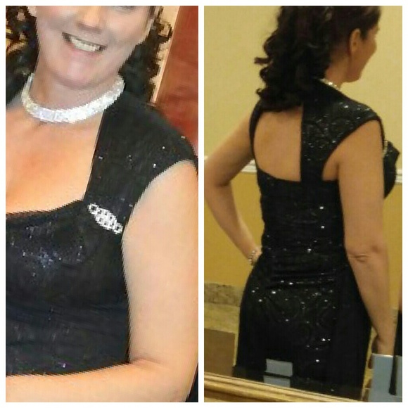 Elegant Black Sparkling Dinner/Party Dress - Picture 3 of 4