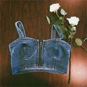 Denim Zip Bustier