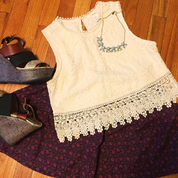 Ivory Lace Classic Crop Top