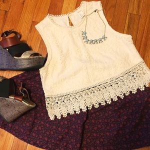 Ivory Lace Classic Crop Top