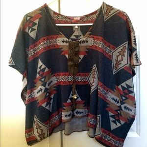 Aztec slouchy blouse