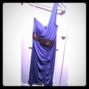 Charlotte Russe one shoulder greek goddess dress