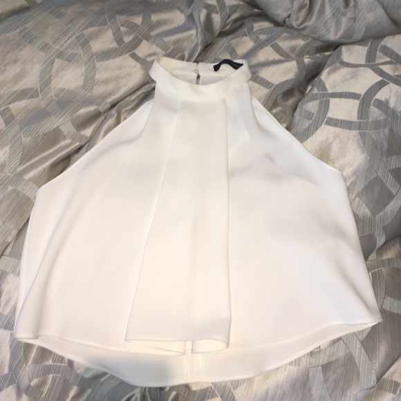 zara white high neck top