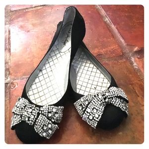 ABS Allen Schwartz Swarovski Crystal Opera Flats