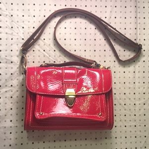 Single Handle Mini Ecole Satchel Handbag in Red