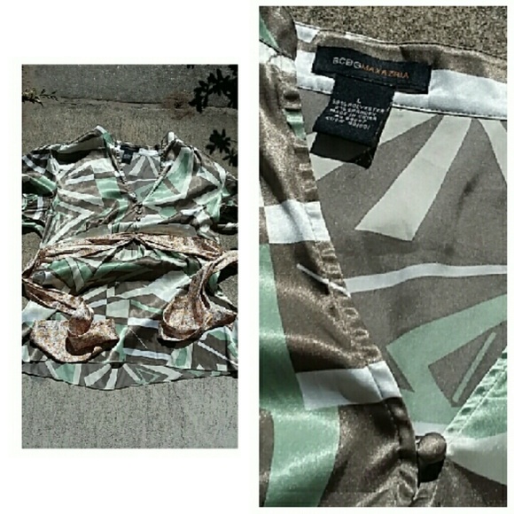 Geometric Print Silky Shirt