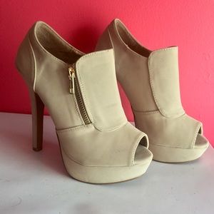 Nude Peep Toe Booties