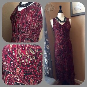 Paisley print asymmetrical hem sheath dress