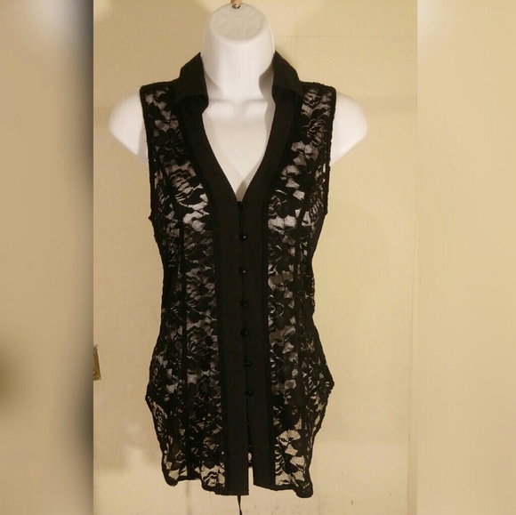 Button Up Lace Blouse with Back Corset