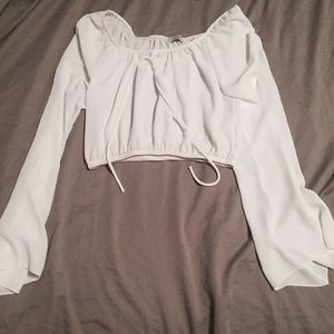 Bohemian TOBI White Off the Shoulder Crop