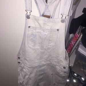 White Denim Overalls