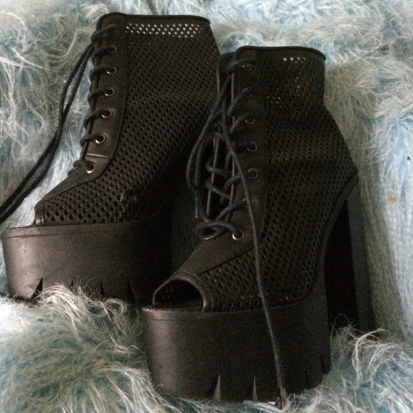 FINAL DROP✨Mesh lace up platform