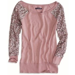 Sequin Sleeve Sweater