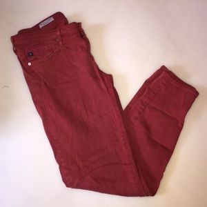 AG Stevie Ankle Red Jeans