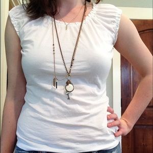 White cap-sleeve seamless  t-shirt