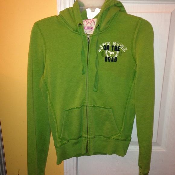 A green Victoria Secret jacket