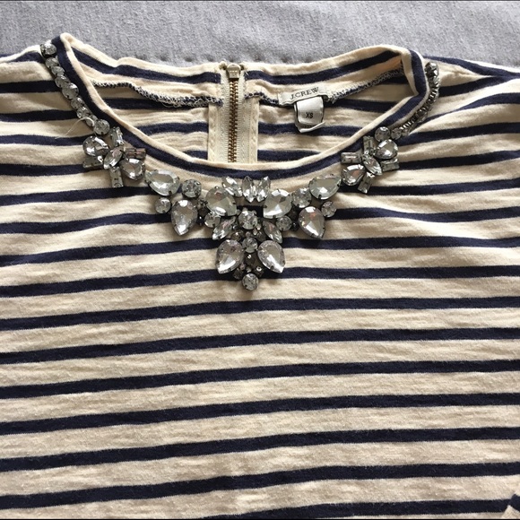 J. Crew jeweled striped shirt size XS - Picture 2 of 2