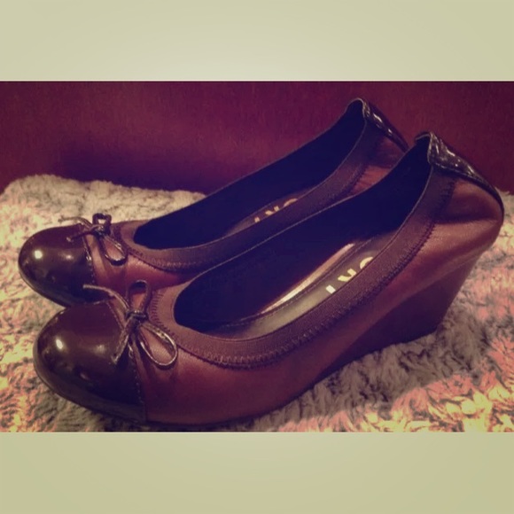 Brown leather REPORT Wedges size 7.5 "Celina"