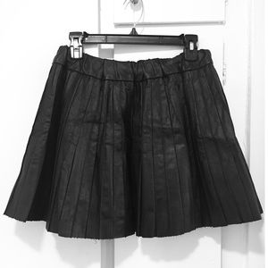 Karl Lagerfeld vegan leather black pleated skirt
