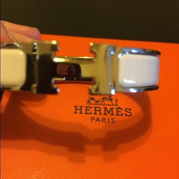 White Hermes clic clac bracelet