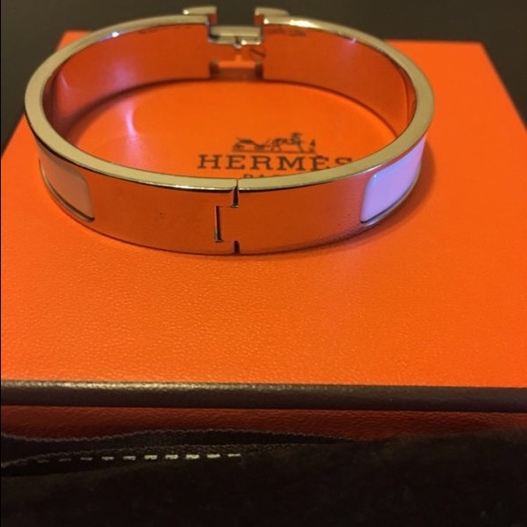 White Hermes clic clac bracelet