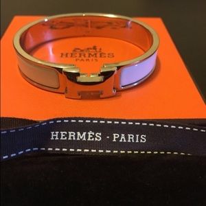 White Hermes clic clac bracelet
