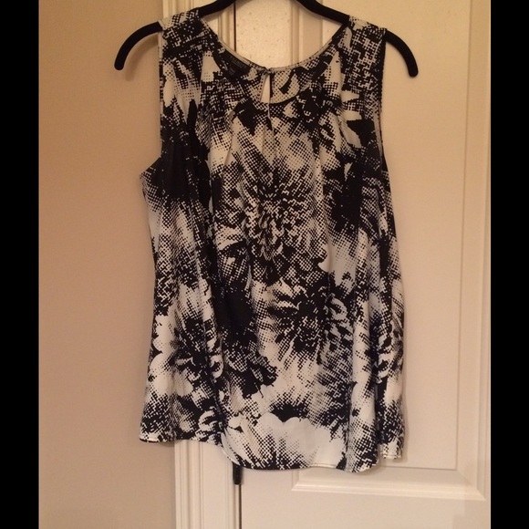 EUC Talbots black & off-white blouse 14 petite