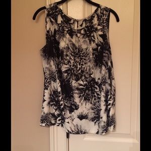 EUC Talbots black & off-white blouse 14 petite