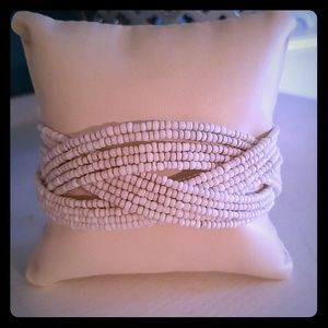 White beaded bracelet