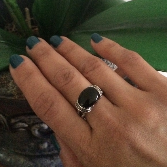 Marcasite & Silvertone Embossed-Twist Ring - Picture 3 of 3