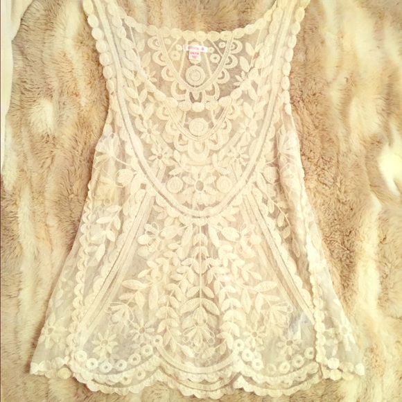 Cream colored floral tank